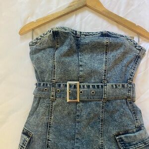 DENIM MINI DRESS WITH BELT